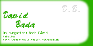 david bada business card